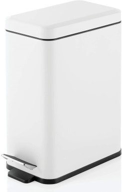 mDesign 2.6 Gallon Rectangular Steel Step Trash Can